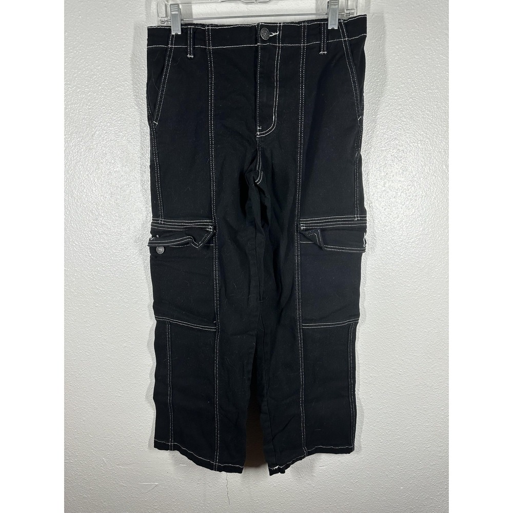 Madden NYC Cargo Shorts Mens Large Black Stretch Elastic Waist Utility Pockets